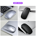 Miniatyrbild 3 av 9: Trådlös Bluetooth-mus, LED Dual Mode Uppladdningsbar Tyst Ultratunn Laptopmus, Portabel Dual Mode Datormus