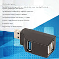Miniatyrbild 7 av 8: USB Port Splitter Mini Portabel 3 Portar Hot Swapping USB 2.0 USB 3.0 Gränssnitt USB Hub Docka för Laptop Dator