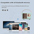 Miniatyrbild 5 av 6: Bärbar Bluetooth-högtalare, Klassisk design möter modern funktionalitet, Bluetooth 5.0 säkerställer stabil anslutning & multifunktionellt stöd, Perfekt