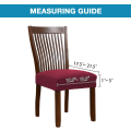 Miniatyrbilde 3 av 8: 2 stk Spisestuestol Setetrekk Stretch Spandex Stol Setetrekk Stol Setepute Sliptrekk til spisestue Kjøkkenstoler Avtagbar vaskbar stol Wine Red