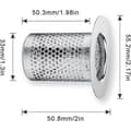 Miniatyrbillede 2 af 5: Hårfilter til bruser, 3 stk. brusehårfilter i rustfrit stål, 5,5 × 5 cm køkkenvaskfilter til balkon, køkkener