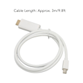 Miniatyrbild 8 av 8: Mini DisplayPort till HD Multimedia Interface Adapter Professionell Hane till Hane Mini DisplayPort Adapterkabel för Monitor Projektor Vit 3m/9.8ft