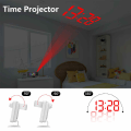 Miniatyrbild 8 av 8: Projektionsväckarklocka för sovrum, RGB färgglad digital klocka med spegelyta, 11 färger, 180° projektor i taket, LED Modern skrivbordsklocka för white