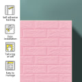 Miniatyrbilde 3 av 6: 10 STK 3D veggpaneler, 4 mm x 35 cm x 38,5 cm tapetklistremerke med selvklebende vanntett murstein PE-skumveggpaneler, skrell og fest for innvendig vegg Light Pink