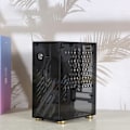Miniatyrbild 1 av 8: Mini ITX Chassi 4.3L Klar Akrylpanel 360 Graders Kylning Dämpande Fötter Mini PC Chassi för FLEX 1U Ström 2.5in SSD Svart