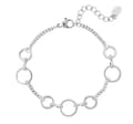 Silver Stainless Steel Bracelet - a Fine Chain Decorated with Circles / Rings Silver silver