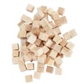 Miniatyrbilde 4 av 8: 100 stk. treklosser i furu, firkantede tomme blokker for DIY-håndverk, tidlig barndom puslespillleke 10 mm