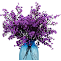 Miniatyrbilde 1 av 7: Pust Stoff Klut Kunstige blomster 6 Bunt Europeiske falske silkeplanter Dekor Bryllupsfest Dekorasjonsbuketter Real Touch DIY Hjemmehage (Høst) Purple-6pcs