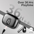Miniatyrbild 7 av 8: Trådlösa hörlurar, Bluetooth 5.3, stereobas, hörlurar med brusreducerande mikrofon, LED-display, IP7 vattentäta in-ear