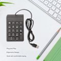 Miniatyrbild 8 av 8: Trådbunden Numrerisk Tangentbord 18 Tangenter Ergonomisk USB Plug and Play Tyst Skrivande Mini Numerisk Tangentbord för PC Laptop Skrivbord 1 Styck