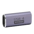 Miniatyrbild 3 av 9: Typ C Hona till Hona Adapter Aluminiumlegering 40Gbps 100W Kopplare Förlängare för Surfplatta Mobiltelefon
