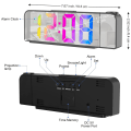Miniatyrbild 4 av 5: Projektionsväckarklocka för tak i sovrummet, LED digital väckarklocka med 180° roterbar projektor med USB laddning och minnesbatteri, justerbar