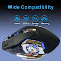 Miniatyrbild 3 av 5: 2.4GHz Trådlös Mus Ergonomisk Uppladdningsbar Tyst Mus för Vista/Win7/8/10 /Mac/OS X/Windows XP Svart