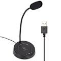 Miniatyrbild 9 av 10: Skrivbordsmikrofon Brusreducering 360 Graders Metallslang Anti-interferens RGB USB Datormikrofon för Kontorsmöten