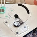 Miniatyrbild 3 av 8: Tabletstativhållare 360 Graders Roterande Lyftbar Vikbar Akryl Transparent Skrivbordsplatta Svart