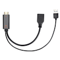 Miniatyrbild 2 av 8: HD Multimedia Interface till DisplayPort Kabeladapter med USB-ström 3840x2160 60Hz 25cm Lång Videoadapterkabel