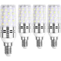 12W LED Majslampa motsvarande 100W E14 Kallvit 6000K 1200LM 4-pack