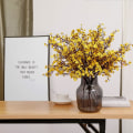 Miniatyrbillede 5 af 8: 6 Stk Efterår Faux Blomster Falske Babys Breath Blomst Bulk Kunstig Gypsophila Buket Silke Blomsterarrangementer Centerpieces for Home Køkken Soveværelse Yellow