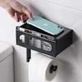 Pikkukuva 5 / 5: WC-paperiteline hyllyllä WC-paperiteline Pyyhkeiden annostelija ruostumatonta terästä WC-paperiteline säilytyslaatikolla, itseliimautuva seinäteline