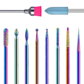Miniatyrbild 2 av 7: Multifunktionella Nagelborr, 10-delars Set för Omfattande Nagelbehandling, Värmebeständiga Volframstålsborr för Säker och Professionell Användning