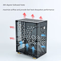Miniatyrbild 4 av 8: Mini ITX Chassi 4.3L Klar Akrylpanel 360 Graders Kylning Dämpande Fötter Mini PC Chassi för FLEX 1U Ström 2.5in SSD Svart