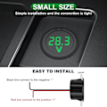 Miniatyrbild 4 av 5: Set med 2 digitala voltmetertestare, LED-display, DC 5 ~ 100 V, LED, Svart