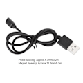 Miniatyrbillede 6 af 8: 2P Smartwatch Opladerkabel Magnetisk Ur Oplader Udskiftning USB Datakabel Sort 4.0mm/0.2in 12.3mm/0.5in