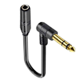 Miniatyrbild 1 av 5: 1/4'' TRS 6.35mm Han till 6.35mm Hon Stereo-kabel för Gitarrförstärkare - Perfekt Binaural 10cm