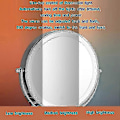 Miniatyrbild 4 av 4: 8 tum Väggmonterad Dubbelsidig Sminkspegel LED Trefärgat Ljus Badrumsspegel-Perfet Battery Models Silver Triple Magnification