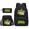 Miniatyrbild 1 av 2: 3st/ set My Singing Monsters Printed set med axelväska Case Skolväska Travel Day-väska Lätta bokväskor - Perfet