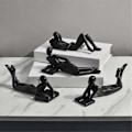 Miniatyrbillede 2 af 5: Nordisk Læsestatue Resin Figurer Skrivebordsindretning Skulptur Moderne Kunst Ornament Hjemmekontor Indretning - Perfekt Black C