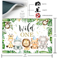 Pikkukuva 6 / 6: Wild One Safari 1. Syntymäpäivä Tausta pojille Juhlakoristeet Valokuvaus Tausta Söpö Jungle Safari Animal 1. Syntymäpäivä - Perfet