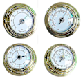 Miniatyrbild 2 av 4: 4 st Båt Barometer Klocka Termometer Hygrometer Väderstation Set Väggmontering Typ Mässing för Skal Lättvikt Hygrometer med Sond-Perfekt