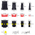 Miniatyrbilde 2 av 4: 352 stk vanntette elektriske kontakter 1/2/3/4 pins elektriske bilkontakter - Perfet