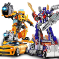 Miniatyrbild 3 av 6: Transformation bilrobotleksaker Tyrannosaurus Triceratops Optimus Prime - Perfet Bumblebee