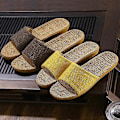 Miniatyrbillede 3 af 5: Par slippers i linned til hjemmet - tatami, trægulv, halm, rattan, sommer, skridsikker, indendørs - perfekt Rose Red 35-36