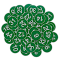 Miniatyrbilde 1 av 5: Nummererte merkelapper - Graverte nummererte merkelapper, ID-merkelapper, nøkkelmerkelapper uten hull - Perfekt 51-100 Green