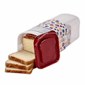 Miniatyrbillede 1 af 5: Brødkasse med stor kapacitet og lækagesikkert låg - Stabelbar køkkenorganisator til opbevaring af brød, toast og korn - Essentielt køkkentilbehør - Perfekt Red