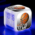 Miniatyrbild 1 av 5: Basketbollväckarklocka 7 Färgförändring Multifunktionell Noctilucence Elektronisk Klocka Barn Väckarklocka för Tw-Perfet Pink