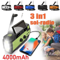Miniatyrbillede 1 af 10: 4000mAh krankradio med solcellelygte og powerbank - Perfet red