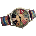 Miniatyrbillede 1 af 6: Multicolor regnbuemønster ure til kvinder, Quirky Boho Hippie