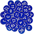 Miniatyrbilde 1 av 5: Nummererte merkelapper - Graverte nummererte merkelapper, ID-merkelapper, nøkkelmerkelapper uten hull - Perfekt 1-100 Blue
