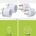 Miniatyrbilde 3 av 5: 2x Reiseadapter Adapterplugg For England - Reisekontakt Power Eu To Uk Socket - Reisekontakt Hvit - Perfet