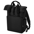 Miniatyrbilde 1 av 2: Bagbase Unisex Voksen Roll Top Resirkulert Twin Handle Backpack One - Perfet Black One Size