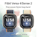 Miniatyrbilde 2 av 2: Kompatibel med Fitbit Versa 4/Sense 2 Myke Nylon Klokkereimer Sport Loop Erstatningsarmbånd s202412242730-Perfet Unity Pattern