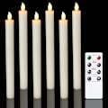 Miniatyrbild 2 av 6: 6-pack batteridrivna LED-lampor med fjärrkontroll och timer, flimrande varmt vitt ljus för fönster, juldekor, hem, bröllop, - Perfet