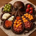 Miniatyrbilde 2 av 5: Bleksprut Charcuterie-fat, hav-tema ost- og brødbrett, nyskapende unikt serveringsbrett for ost, kjøtt, frukt - Perfekt B
