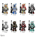 Miniatyrbild 2 av 2: 8 st Star Wars Minifigurer Set Actionfigurer Byggstenar Barngåva- Perfet