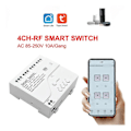 Miniatyrbillede 3 af 5: Tuya Smart Wifi Motor Switch Modul RF 433 Radio Fjernbetjening 4CH Inching Relæ til Alexa Home, 4-Perfet