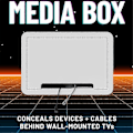 Miniatyrbilde 2 av 5: 9-tommers TV-medieboks for veggmontering - Innfelt TV-uttak og nettverkskabinett - Perfekt
